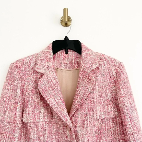 Royal Regency Empress Donna Handmade Pink Tweed Blazer Jacket - Picture 2 of 9